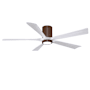 Matthews Fan Company Irene-5HLK 60" 5 Blade Indoor Ceiling Fan Walnut Tone / Matte White