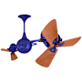 Matthews Fan Company Italo Ventania 16" 6 Blade Rotational Indoor Ceiling Fan with Wall Control Blue