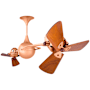 Matthews Fan Company Italo Ventania 16" 6 Blade Rotational Indoor Ceiling Fan with Wall Control Brushed Copper