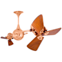 Matthews Fan Company Italo Ventania 16" 6 Blade Rotational Indoor Ceiling Fan with Wall Control Polished Copper