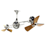 Matthews Fan Company Italo Ventania 16" 6 Blade Rotational Indoor Ceiling Fan with Wall Control Chrome (Damp Location)