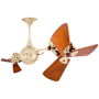 Matthews Fan Company Italo Ventania 16" 6 Blade Rotational Indoor Ceiling Fan with Wall Control Polished Brass