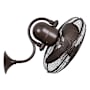 Matthews Fan Company Laura 16" Wide 3 Blade Indoor / Outdoor Wall Mount Fan with Safety Cage and Remote Included Textured Bronze / Textured Bronze