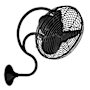 Matthews Fan Company Melody 13" 3 Blade Wall Fan with Wall Control Matte Black
