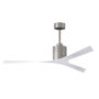 Matthews Fan Company Molly 56" 3 Blade Indoor / Outdoor Ceiling Fan Gloss White / Brushed Nickel