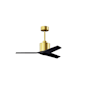 Matthews Fan Company Mollywood 42" 3 Blade Indoor Ceiling Fan with Remote Control Brushed Brass / Matte Black