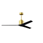Matthews Fan Company Mollywood 60" 3 Blade Indoor Ceiling Fan with Remote Control Brushed Brass / Matte Black