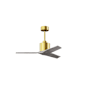 Matthews Fan Company Mollywood 42" 3 Blade Indoor Ceiling Fan with Remote Control Brushed Brass / Barnwood Tone