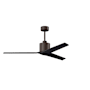Matthews Fan Company Mollywood 60" 3 Blade Indoor Ceiling Fan with Remote Control Textured Bronze / Matte Black
