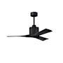 Matthews Fan Company Nan 42" 3 Blade Indoor Ceiling Fan with Remote Control Matte Black / Matte Black
