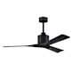 Matthews Fan Company Nan 52" 3 Blade Indoor Ceiling Fan with Remote Control Matte Black / Matte Black