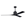 Matthews Fan Company Nan 60" 3 Blade Indoor Ceiling Fan with Remote Control Matte Black / Matte Black