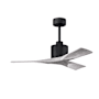 Matthews Fan Company Nan 42" 3 Blade Indoor Ceiling Fan with Remote Control Matte Black / Barnwood