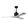 Matthews Fan Company Nan 52" 3 Blade Indoor Ceiling Fan with Remote Control Matte Black / Barnwood