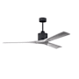 Matthews Fan Company Nan 60" 3 Blade Indoor Ceiling Fan with Remote Control Matte Black / Barnwood