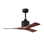 Matthews Fan Company Nan 42" 3 Blade Indoor Ceiling Fan with Remote Control Matte Black / Walnut