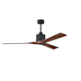 Matthews Fan Company Nan 60" 3 Blade Indoor Ceiling Fan with Remote Control Matte Black / Walnut
