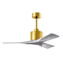 Matthews Fan Company Nan 42" 3 Blade Indoor Ceiling Fan with Remote Control Brushed Brass / Barnwood Tone