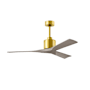 Matthews Fan Company Nan 52" 3 Blade Indoor Ceiling Fan Brushed Brass / Gray Ash