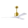 Matthews Fan Company Nan 52" 3 Blade Indoor Ceiling Fan with Remote Control Brushed Brass / Matte White