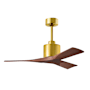 Matthews Fan Company Nan 42" 3 Blade Indoor Ceiling Fan with Remote Control Brushed Brass / Walnut Tone