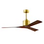 Matthews Fan Company Nan 60" 3 Blade Indoor Ceiling Fan with Remote Control Brushed Brass / Walnut Tone
