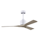 Matthews Fan Company Nan 52" 3 Blade Indoor Ceiling Fan Matte White / Gray Ash