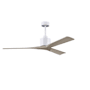 Matthews Fan Company Nan 60" 3 Blade Indoor Ceiling Fan Matte White / Gray Ash