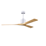 Matthews Fan Company Nan 60" 3 Blade Indoor Ceiling Fan Matte White / Light Maple Tone