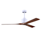 Matthews Fan Company Nan 60" 3 Blade Indoor Ceiling Fan with Remote Control Matte White / Walnut