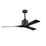 Matthews Fan Company Nan 52" 3 Blade Indoor Ceiling Fan with Remote Control Textured Bronze / Matte Black