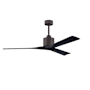 Matthews Fan Company Nan 60" 3 Blade Indoor Ceiling Fan with Remote Control Textured Bronze / Matte Black