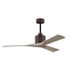 Matthews Fan Company Nan 52" 3 Blade Indoor Ceiling Fan Textured Bronze / Gray Ash