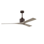 Matthews Fan Company Nan 60" 3 Blade Indoor Ceiling Fan Textured Bronze / Gray Ash
