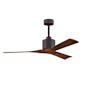 Matthews Fan Company Nan 52" 3 Blade Indoor Ceiling Fan with Remote Control Textured Bronze / Walnut