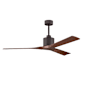 Matthews Fan Company Nan 60" 3 Blade Indoor Ceiling Fan with Remote Control Textured Bronze / Walnut