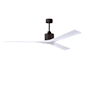Matthews Fan Company Nan XL 72" 3 Blade Indoor Ceiling Fan with Remote Control Textured Bronze / Matte White