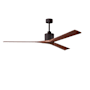 Matthews Fan Company Nan XL 72" 3 Blade Indoor Ceiling Fan with Remote Control Textured Bronze / Walnut