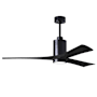 Matthews Fan Company Patricia 60" 3 Blade Indoor LED Ceiling Fan with 6 Speed Reversible Motor and Dimmable Light Kit Included Matte Black