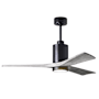 Matthews Fan Company Patricia 52" 3 Blade Indoor LED Ceiling Fan with 6 Speed Reversible Motor and Dimmable Light Kit Included Matte Black / Barn Wood Tone