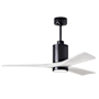 Matthews Fan Company Patricia 52" 3 Blade Indoor LED Ceiling Fan with 6 Speed Reversible Motor and Dimmable Light Kit Included Matte Black / Matte White