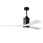 Matthews Fan Company Patricia 60" 3 Blade Indoor LED Ceiling Fan with 6 Speed Reversible Motor and Dimmable Light Kit Included Matte Black / Matte White