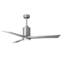 Matthews Fan Company Patricia 60" 3 Blade Indoor LED Ceiling Fan with 6 Speed Reversible Motor and Dimmable Light Kit Included Brushed Nickel / Barn Wood Tone