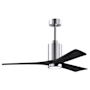 Matthews Fan Company Patricia 52" 3 Blade Indoor LED Ceiling Fan with 6 Speed Reversible Motor and Dimmable Light Kit Included Polished Chrome / Matte Black