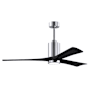 Matthews Fan Company Patricia 60" 3 Blade Indoor LED Ceiling Fan with 6 Speed Reversible Motor and Dimmable Light Kit Included Polished Chrome / Matte Black