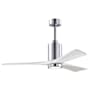 Matthews Fan Company Patricia 52" 3 Blade Indoor LED Ceiling Fan with 6 Speed Reversible Motor and Dimmable Light Kit Included Polished Chrome / Matte White
