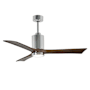 Matthews Fan Company Patricia 52" 3 Blade Indoor LED Ceiling Fan with 6 Speed Reversible Motor and Dimmable Light Kit Included Polished Chrome