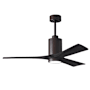 Matthews Fan Company Patricia 52" 3 Blade Indoor LED Ceiling Fan with 6 Speed Reversible Motor and Dimmable Light Kit Included Textured Bronze / Matte Black
