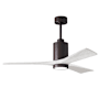 Matthews Fan Company Patricia 52" 3 Blade Indoor LED Ceiling Fan with 6 Speed Reversible Motor and Dimmable Light Kit Included Textured Bronze / Matte White