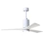 Matthews Fan Company Patricia 52" 3 Blade Indoor LED Ceiling Fan with 6 Speed Reversible Motor and Dimmable Light Kit Included Gloss White / Matte White